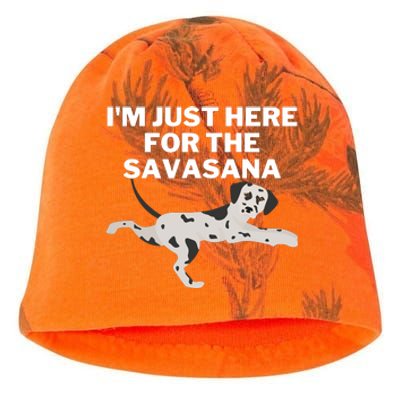 IM Just Here For Savasana Funny Yoga Dog Kati - Camo Knit Beanie