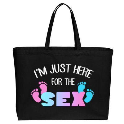 I'm Just Here For The Sex Gender Reveal Cotton Canvas Jumbo Tote