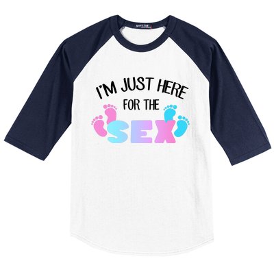 I'm Just Here For The Sex Gender Reveal Baseball Sleeve Shirt