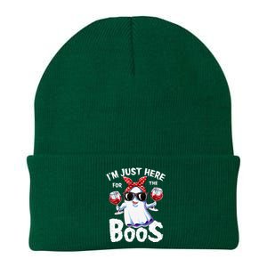 Im Just Here For The Boos Halloween Women Ghost Cute Funny Knit Cap Winter Beanie