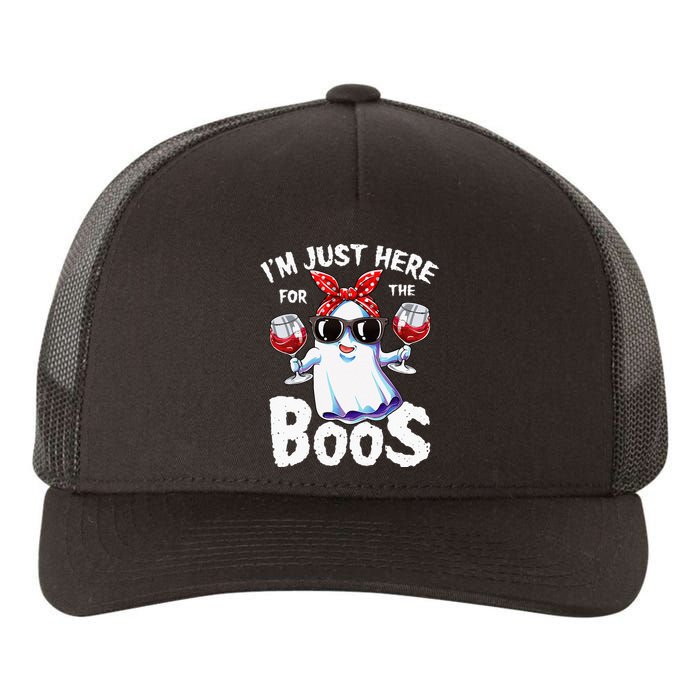 Im Just Here For The Boos Halloween Women Ghost Cute Funny Yupoong Adult 5-Panel Trucker Hat