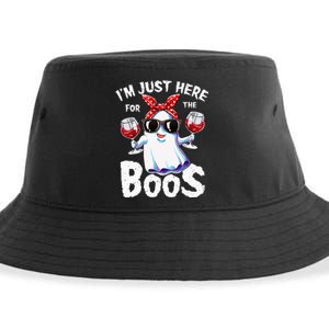 Im Just Here For The Boos Halloween Women Ghost Cute Funny Sustainable Bucket Hat