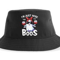 Im Just Here For The Boos Halloween Women Ghost Cute Funny Sustainable Bucket Hat