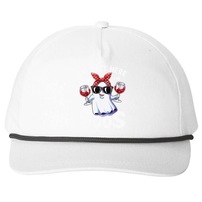 Im Just Here For The Boos Halloween Women Ghost Cute Funny Snapback Five-Panel Rope Hat