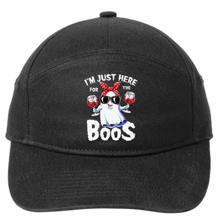 Im Just Here For The Boos Halloween Women Ghost Cute Funny 7-Panel Snapback Hat