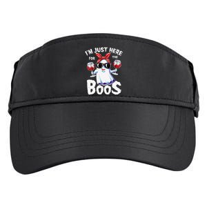 Im Just Here For The Boos Halloween Women Ghost Cute Funny Adult Drive Performance Visor