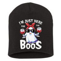 Im Just Here For The Boos Halloween Women Ghost Cute Funny Short Acrylic Beanie