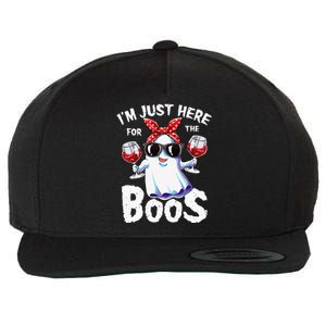 Im Just Here For The Boos Halloween Women Ghost Cute Funny Wool Snapback Cap