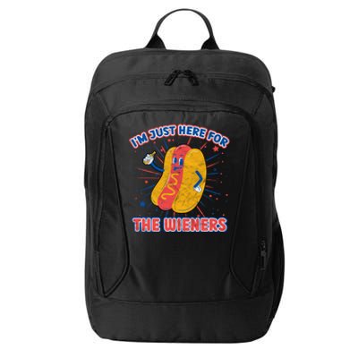 IM Just Here For The Wieners Hot Dog Patriotic 4th Of July Gift City Backpack