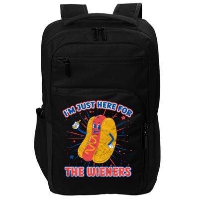 IM Just Here For The Wieners Hot Dog Patriotic 4th Of July Gift Impact Tech Backpack