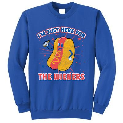 IM Just Here For The Wieners Hot Dog Patriotic 4th Of July Gift Sweatshirt