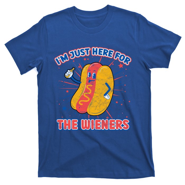 IM Just Here For The Wieners Hot Dog Patriotic 4th Of July Gift T-Shirt