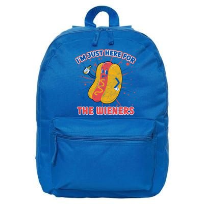 IM Just Here For The Wieners Hot Dog Patriotic 4th Of July Gift 16 in Basic Backpack