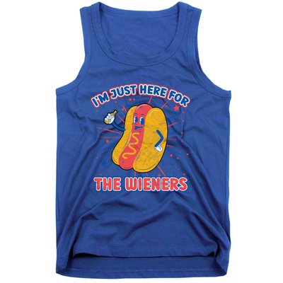 IM Just Here For The Wieners Hot Dog Patriotic 4th Of July Gift Tank Top