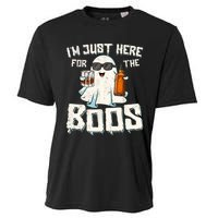 Im Just Here For The Boos Halloween Ghost Bourbon Whiskey Cooling Performance Crew T-Shirt