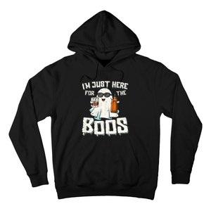 Im Just Here For The Boos Halloween Ghost Bourbon Whiskey Hoodie