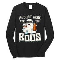 Im Just Here For The Boos Halloween Ghost Bourbon Whiskey Long Sleeve Shirt