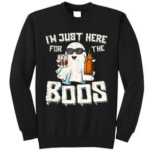 Im Just Here For The Boos Halloween Ghost Bourbon Whiskey Sweatshirt