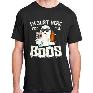 Im Just Here For The Boos Halloween Ghost Bourbon Whiskey Adult ChromaSoft Performance T-Shirt