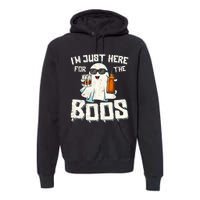 Im Just Here For The Boos Halloween Ghost Bourbon Whiskey Premium Hoodie