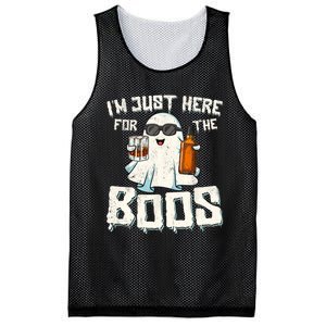 Im Just Here For The Boos Halloween Ghost Bourbon Whiskey Mesh Reversible Basketball Jersey Tank