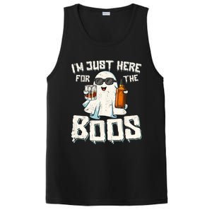 Im Just Here For The Boos Halloween Ghost Bourbon Whiskey PosiCharge Competitor Tank