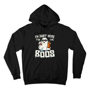 Im Just Here For The Boos Halloween Ghost Bourbon Whiskey Tall Hoodie