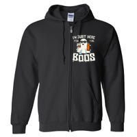 Im Just Here For The Boos Halloween Ghost Bourbon Whiskey Full Zip Hoodie