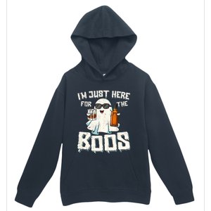 Im Just Here For The Boos Halloween Ghost Bourbon Whiskey Urban Pullover Hoodie