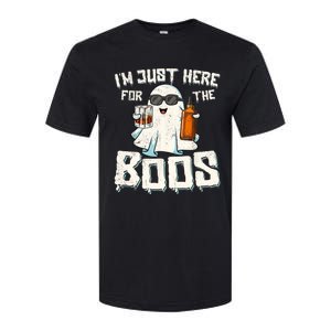 Im Just Here For The Boos Halloween Ghost Bourbon Whiskey Softstyle CVC T-Shirt