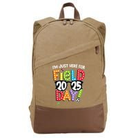 I'm Just Here For Field Day 2025 Games For Field Day 2025 Games Team Teacher  Cotton Canvas Backpack