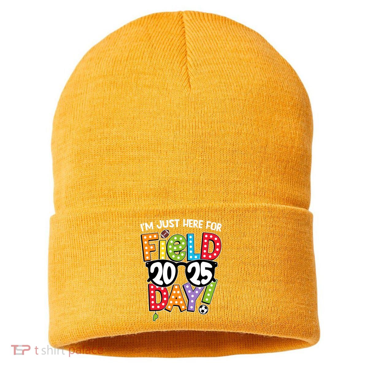 I'm Just Here For Field Day 2025 Games For Field Day 2025 Games Team Teacher  Sustainable Knit Beanie