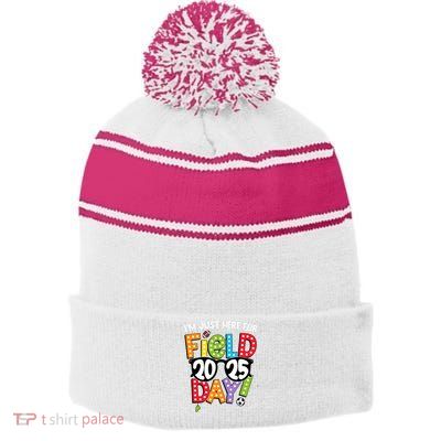 I'm Just Here For Field Day 2025 Games For Field Day 2025 Games Team Teacher  Stripe Pom Pom Beanie