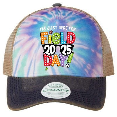 I'm Just Here For Field Day 2025 Games For Field Day 2025 Games Team Teacher  Legacy Tie Dye Trucker Hat
