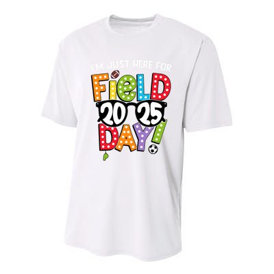 I'm Just Here For Field Day 2025 Games For Field Day 2025 Games Team Teacher  Youth Performance Sprint T-Shirt