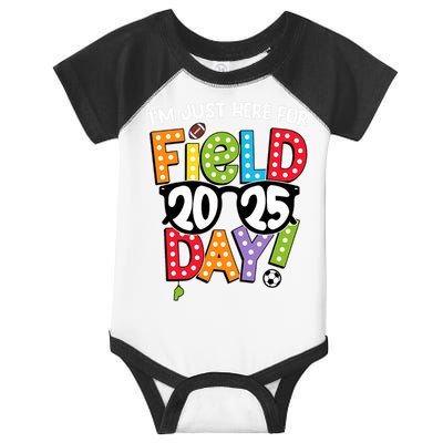 I'm Just Here For Field Day 2025 Games For Field Day 2025 Games Team Teacher  Infant Baby Jersey Bodysuit