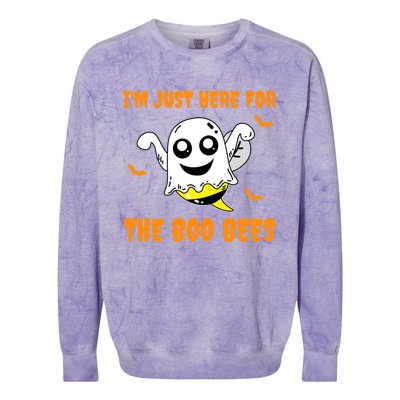 Im Just Here For The Boo Bees Halloween Gift Colorblast Crewneck Sweatshirt