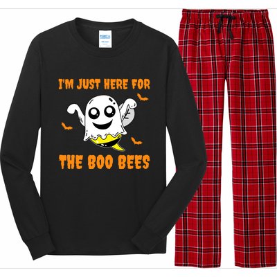 Im Just Here For The Boo Bees Halloween Gift Long Sleeve Pajama Set