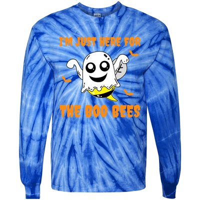 Im Just Here For The Boo Bees Halloween Gift Tie-Dye Long Sleeve Shirt