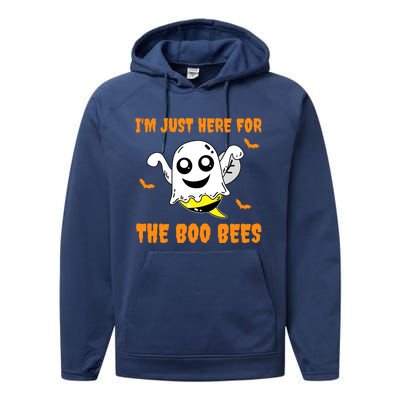 Im Just Here For The Boo Bees Halloween Gift Performance Fleece Hoodie