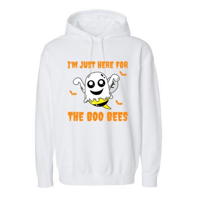 Im Just Here For The Boo Bees Halloween Gift Garment-Dyed Fleece Hoodie