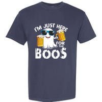 Im Just Here For The Boos Beer Ghost Halloween Garment-Dyed Heavyweight T-Shirt