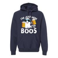 Im Just Here For The Boos Beer Ghost Halloween Premium Hoodie