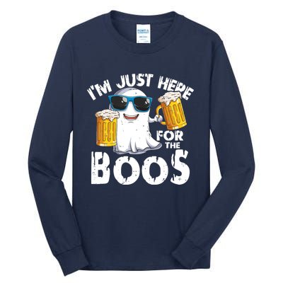 Im Just Here For The Boos Beer Ghost Halloween Tall Long Sleeve T-Shirt