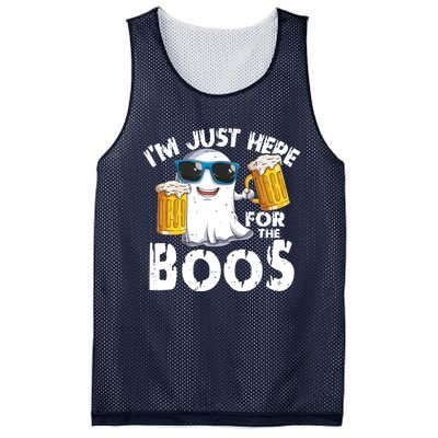 Im Just Here For The Boos Beer Ghost Halloween Mesh Reversible Basketball Jersey Tank