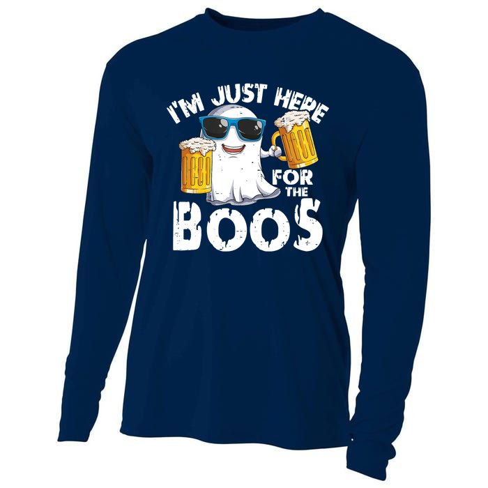 Im Just Here For The Boos Beer Ghost Halloween Cooling Performance Long Sleeve Crew