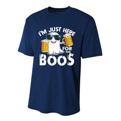 Im Just Here For The Boos Beer Ghost Halloween Performance Sprint T-Shirt