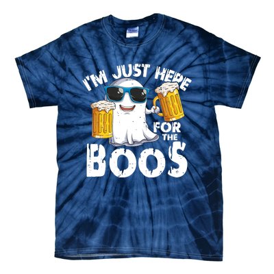 Im Just Here For The Boos Beer Ghost Halloween Tie-Dye T-Shirt