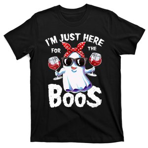 IM Just Here For The Boos Funny Halloween Ghost Cute Women T-Shirt