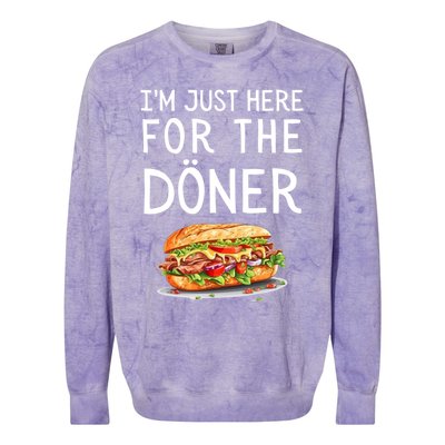 IM Just Here For The Doner Funny Kebab Food Cute Gift Colorblast Crewneck Sweatshirt